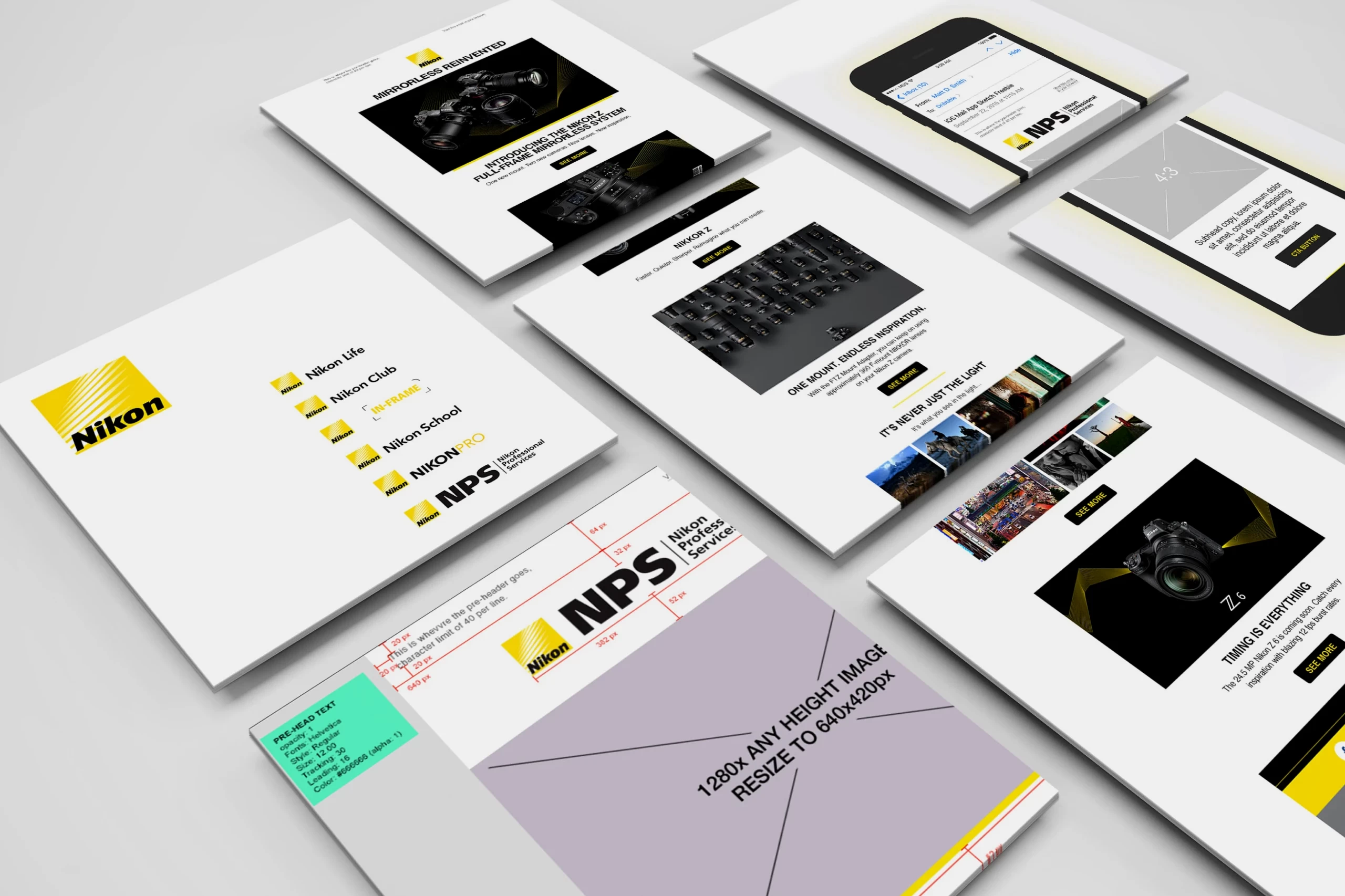 Nikon commercial email redesign & guidelines