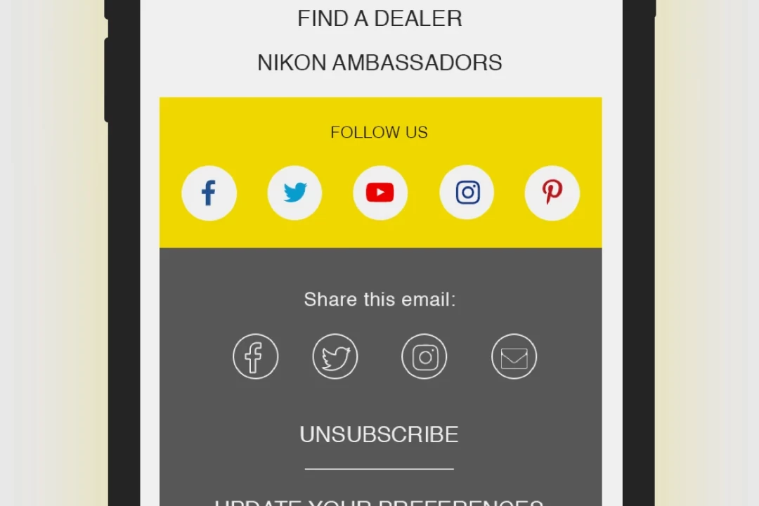 Nikon commercial email mobile guidelines