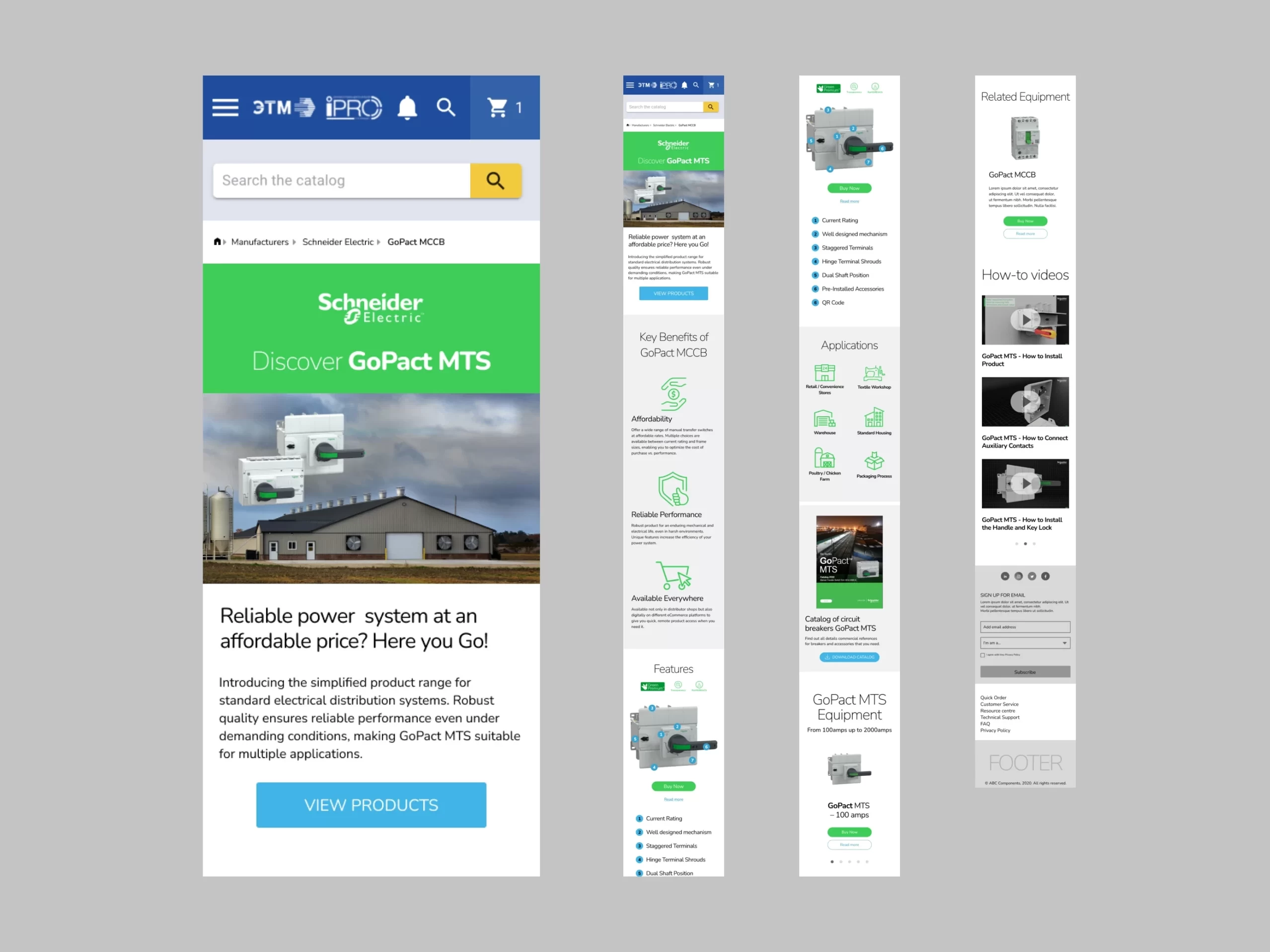 Schneider Electric Gopact MTS mobil landing page design