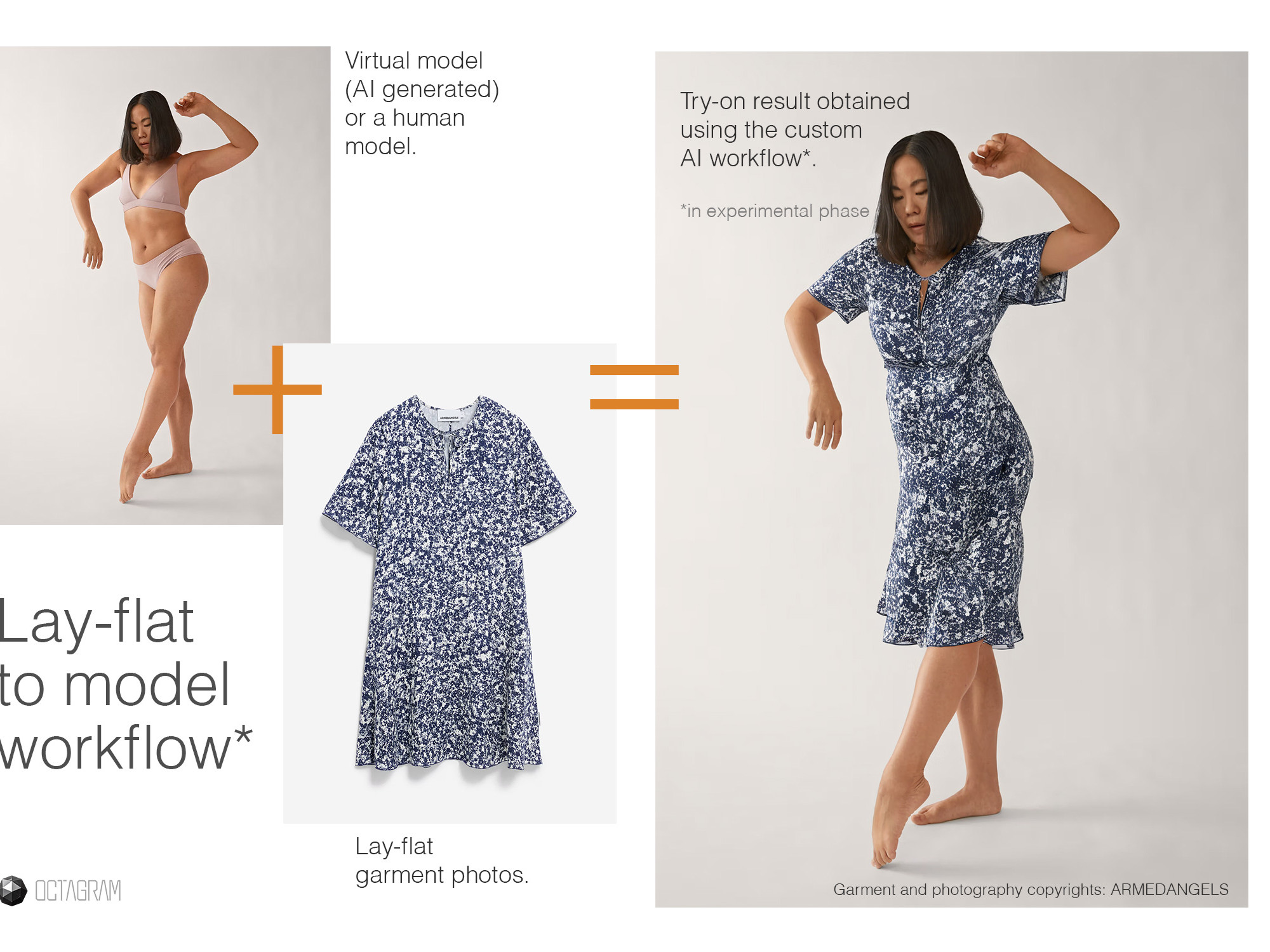 Image illustrating the lay-flat to model image input and results.