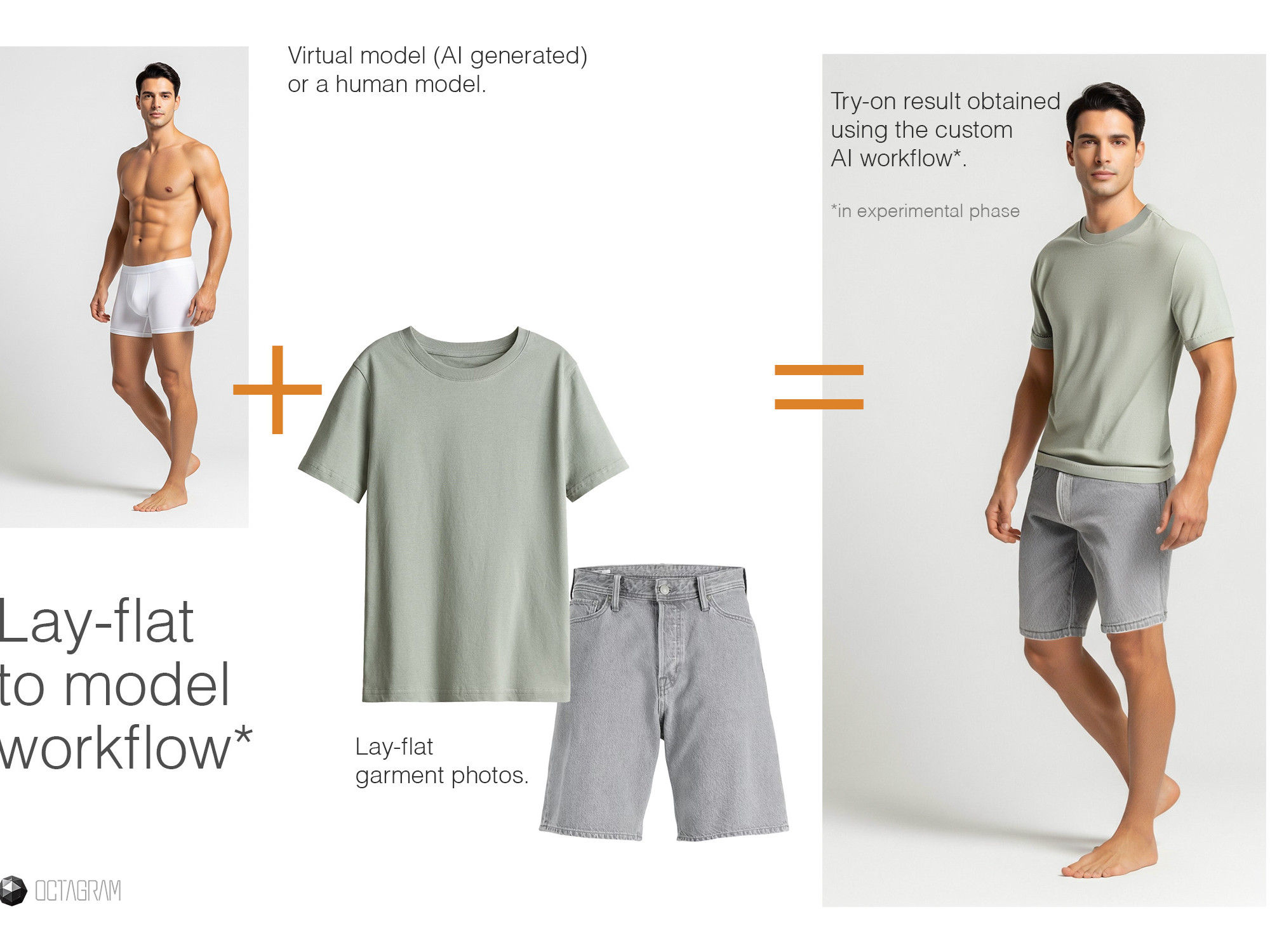 Image illustrating the lay-flat to model image input and results.